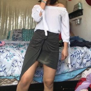 Asymmetrical grey skirt